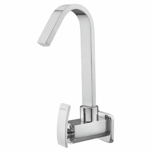 Sink Cock With Swinging Spout with Wall Flange Chrome